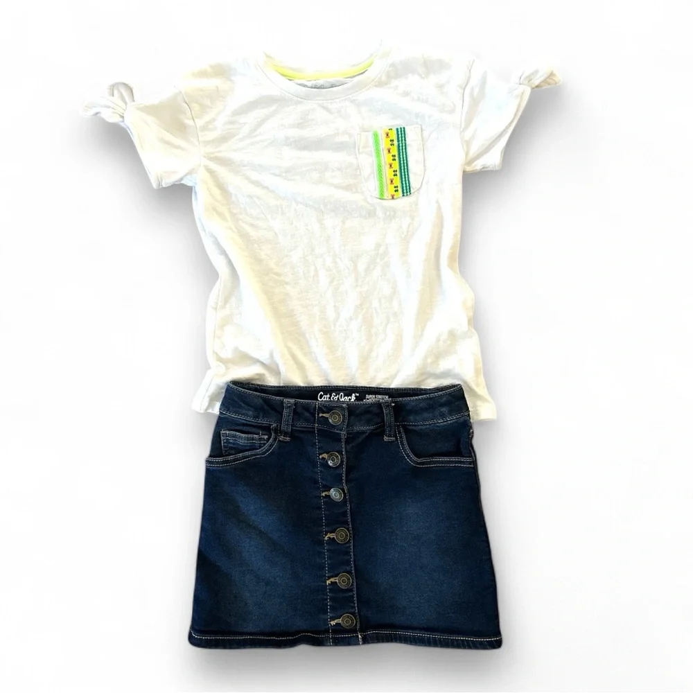 Girl’s Size Small 6 clothes lot Dresses, Jean skirt, matching outfits - Picture 4 of 9